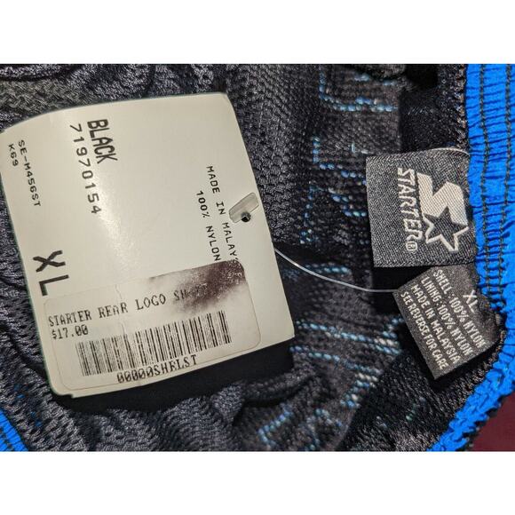 Starter Mens XL Vintage Blue Spell Out Mesh-Lined 100% Nylon Swimming Trunks NWT - Picture 7 of 8